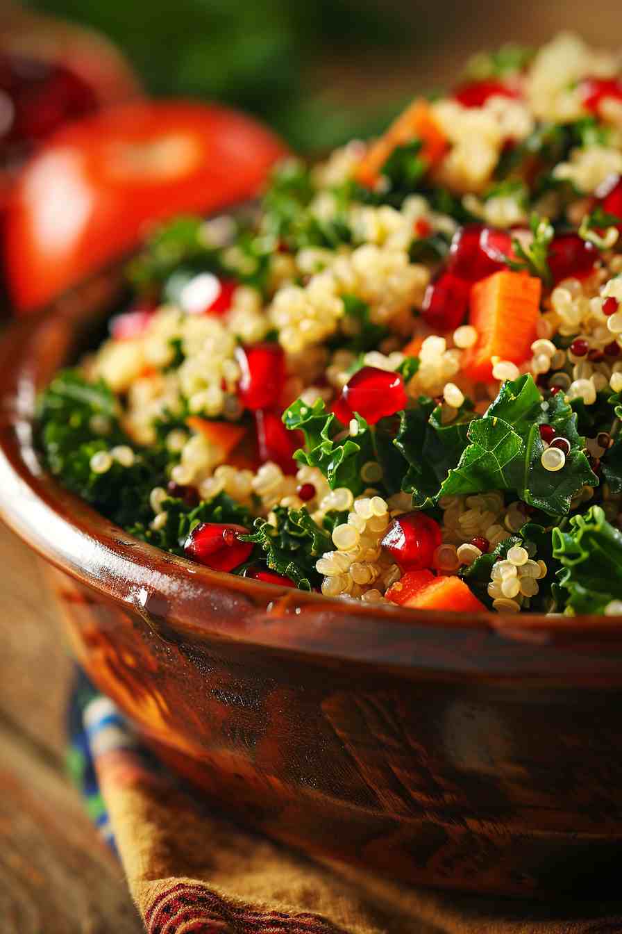 Harvest Quinoa Salad with Pomegranate and Kale