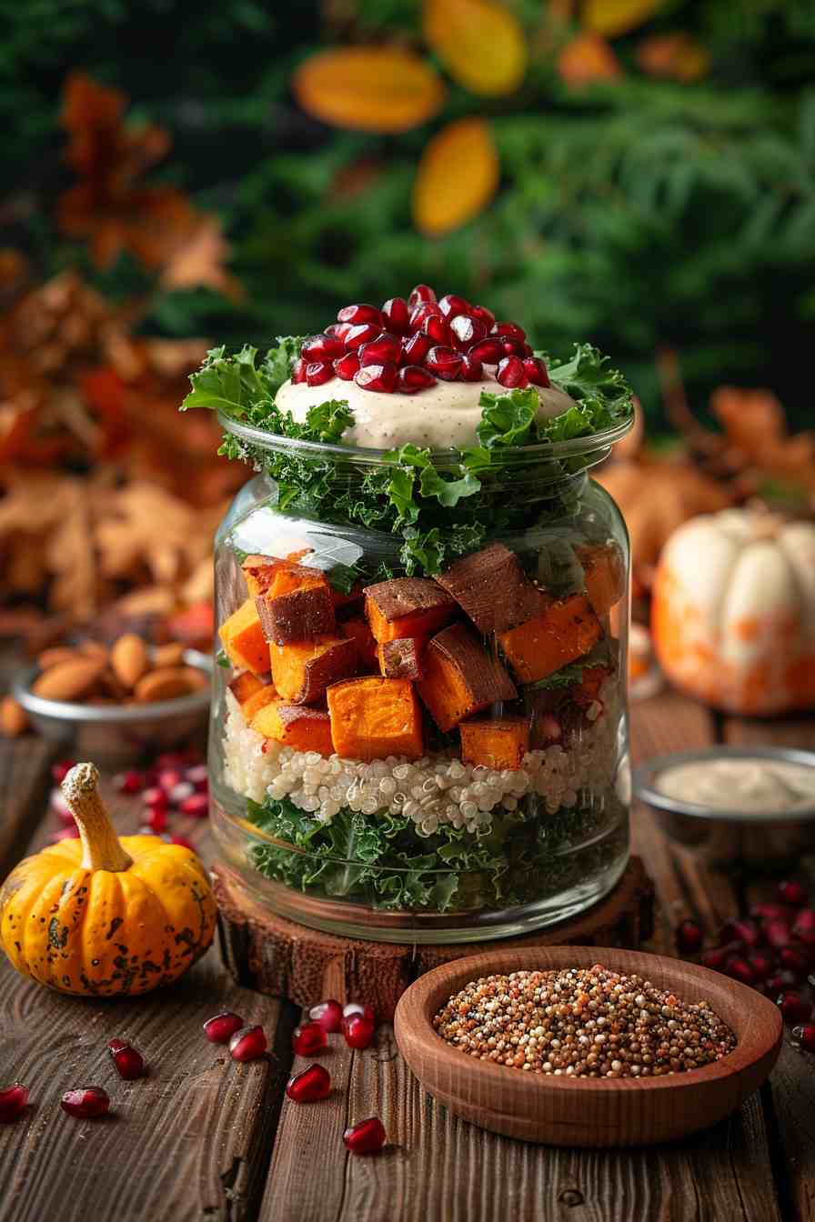 Harvest Quinoa Salad with Pomegranate and Kale