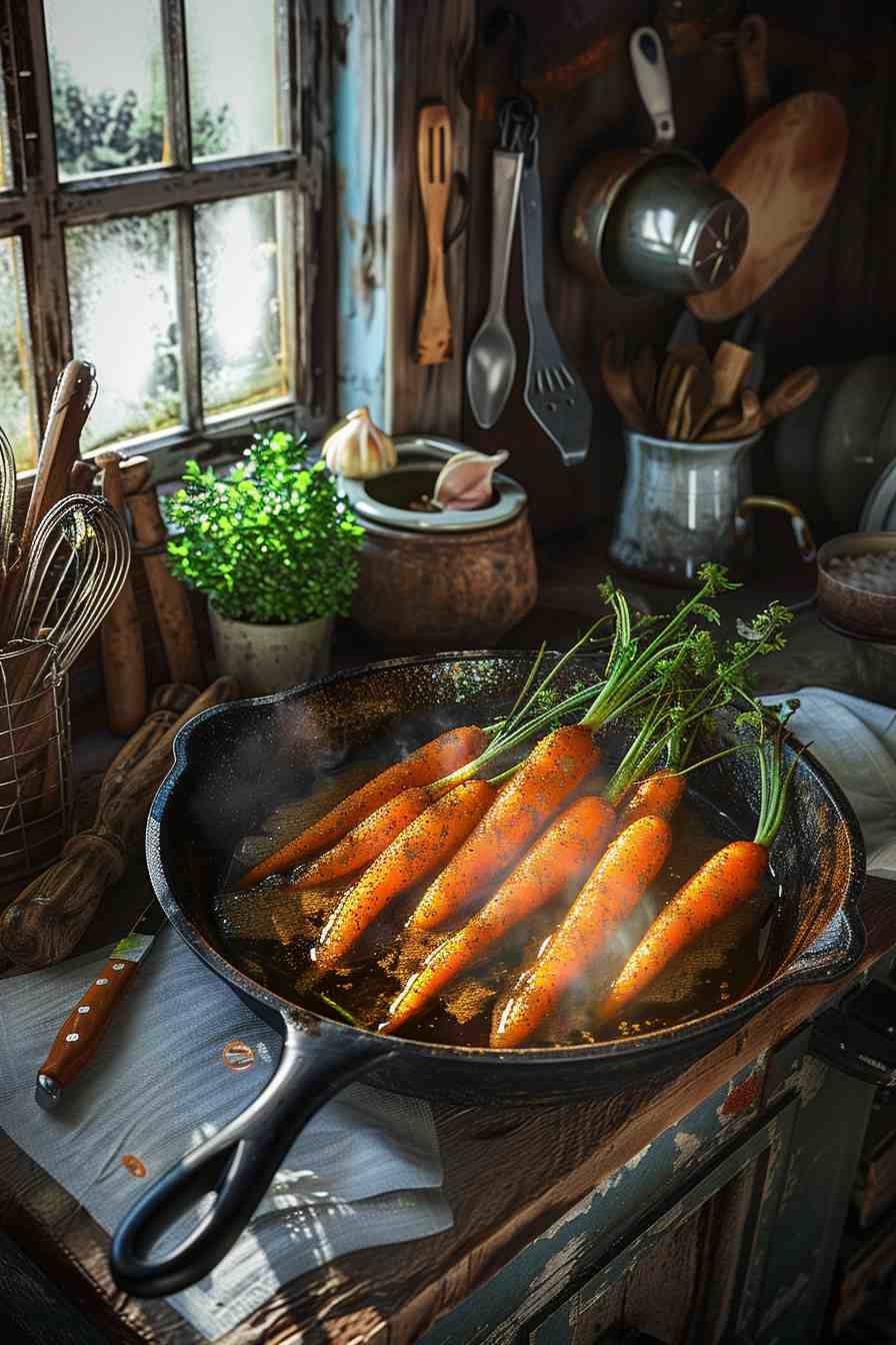 Honey Garlic Roasted Carrots