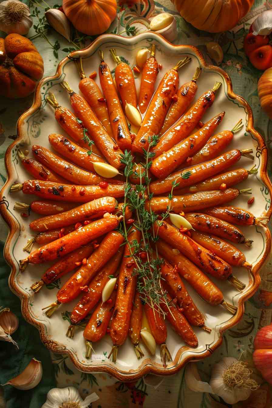 Honey Garlic Roasted Carrots