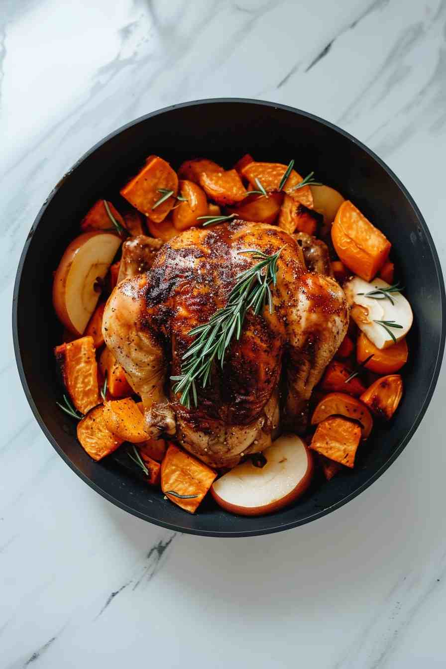 One-Pan Chicken with Sweet Potatoes and Apples