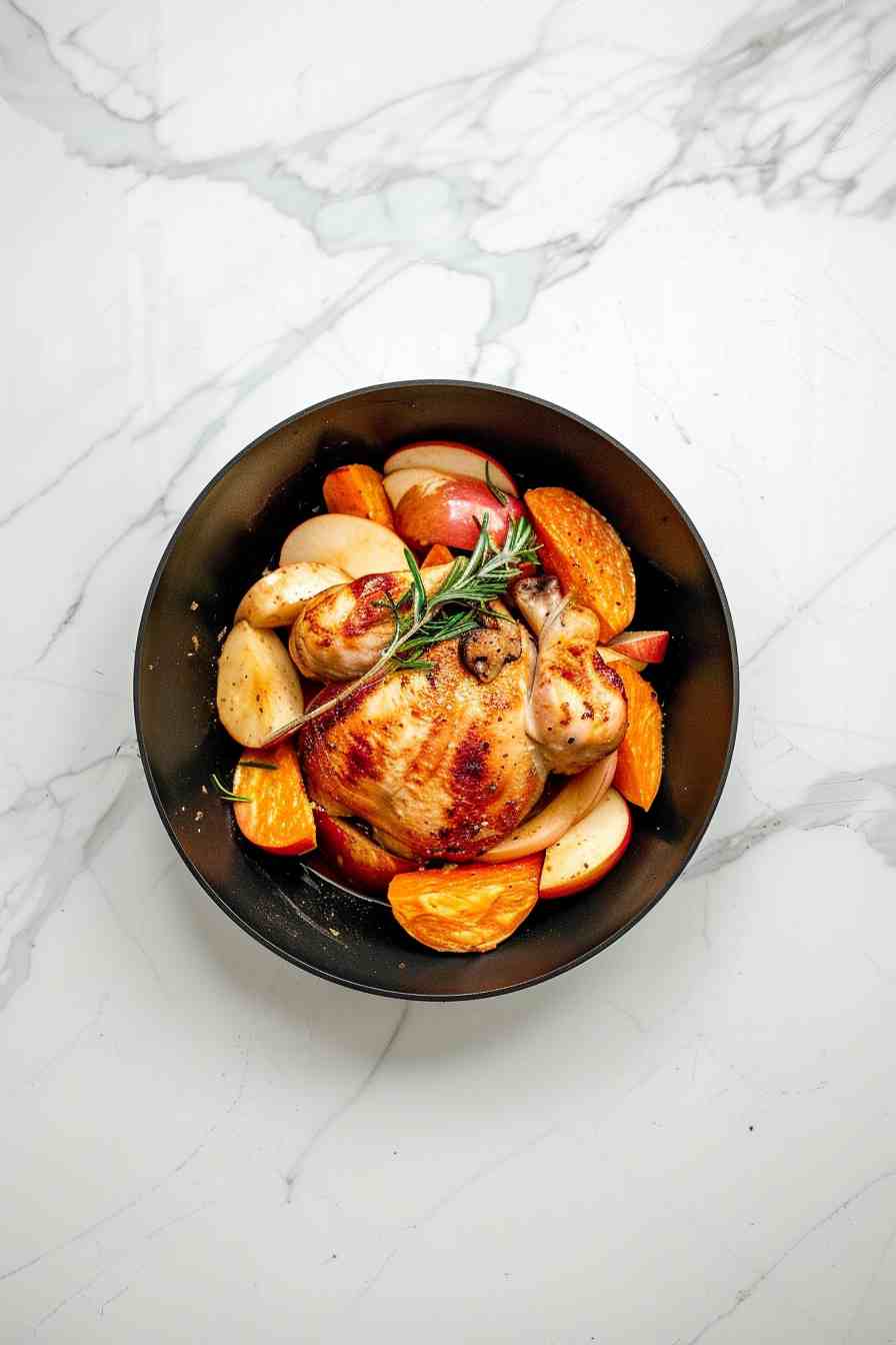 One-Pan Chicken with Sweet Potatoes and Apples