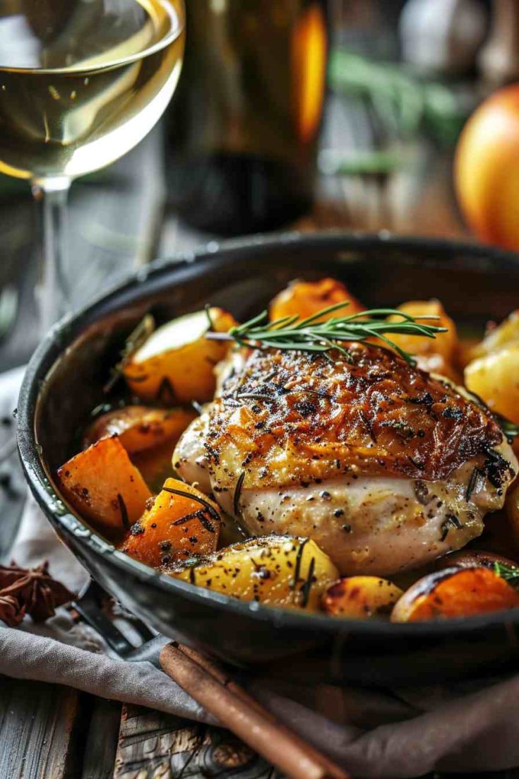 One-Pan Chicken with Sweet Potatoes and Apples