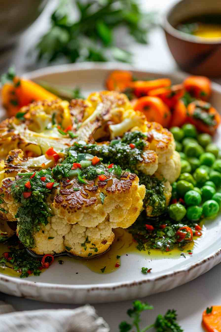 Roasted Cauliflower Steaks with Chimichurri