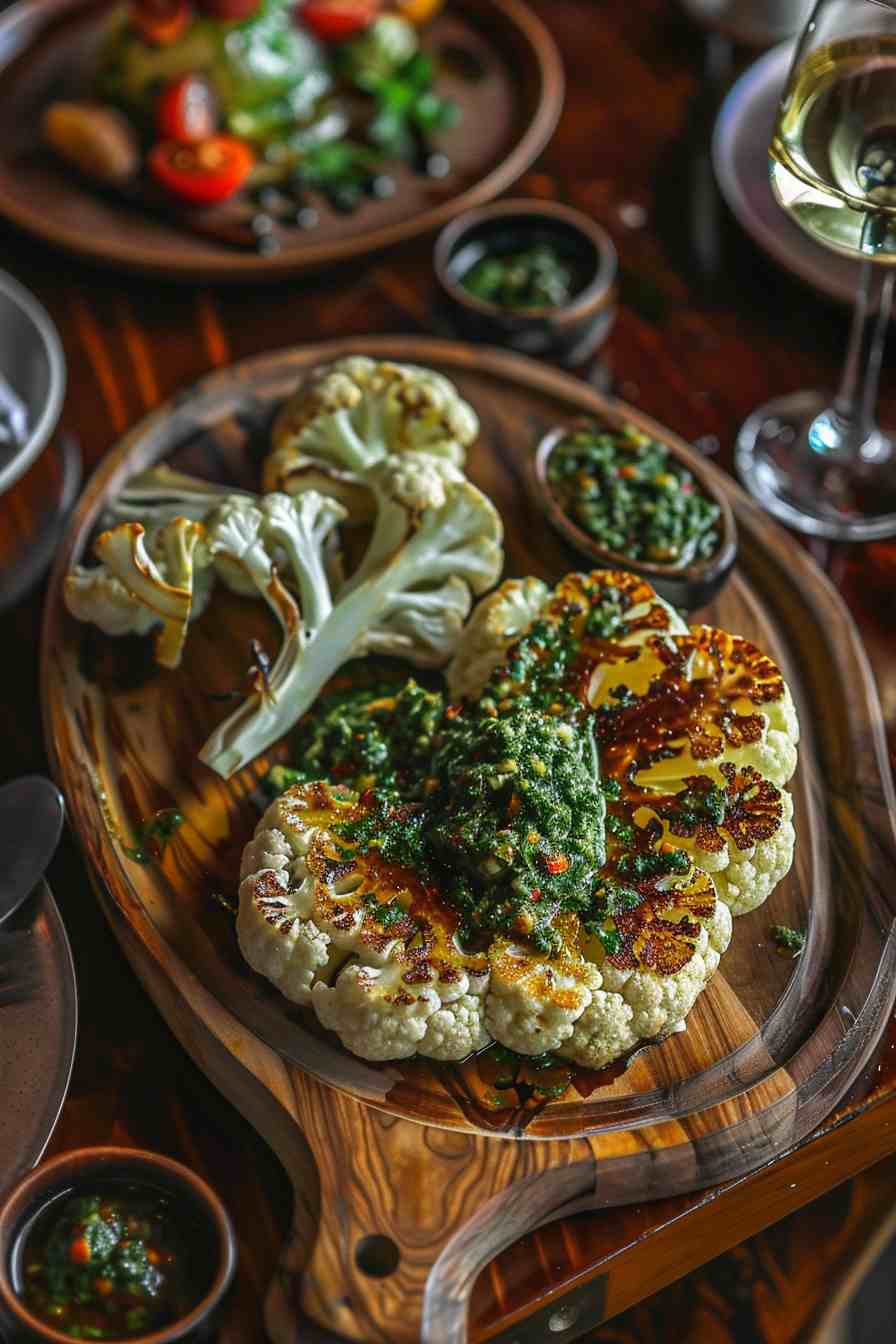 Roasted Cauliflower Steaks with Chimichurri