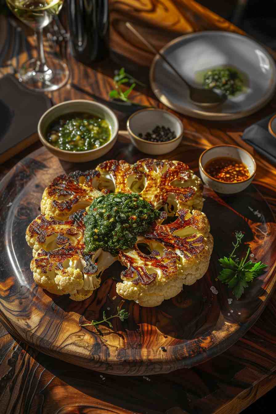 Roasted Cauliflower Steaks with Chimichurri