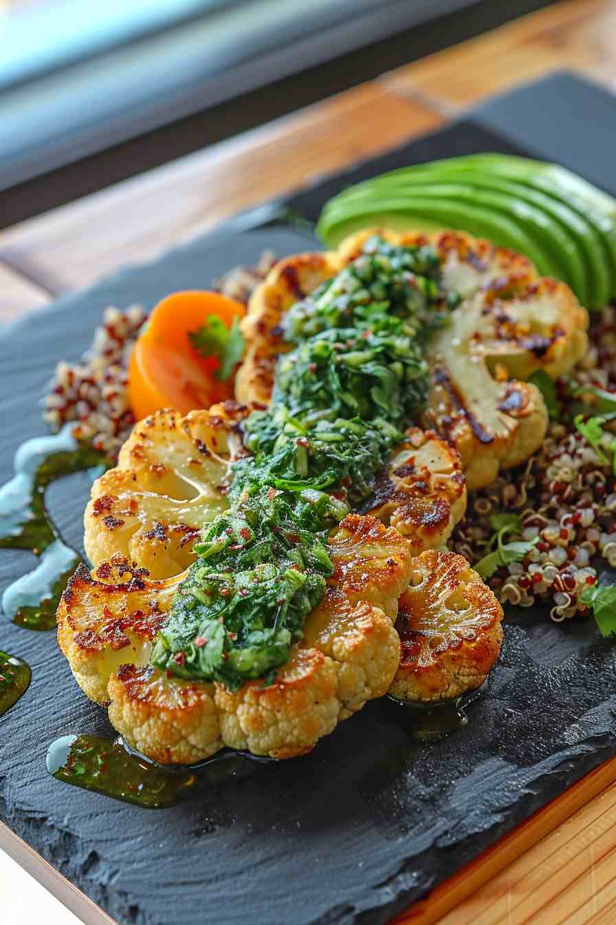 Roasted Cauliflower Steaks with Chimichurri