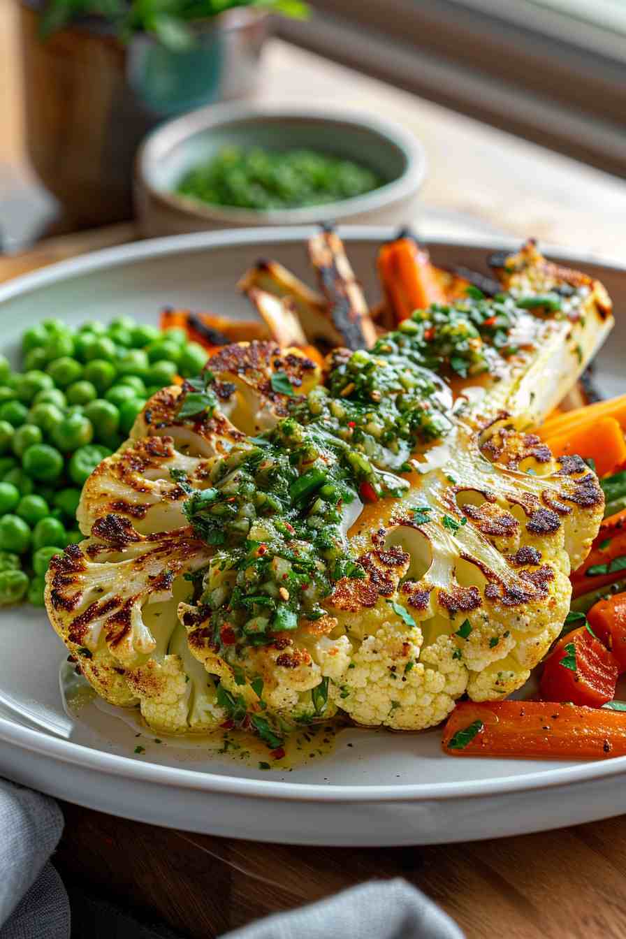 Roasted Cauliflower Steaks with Chimichurri