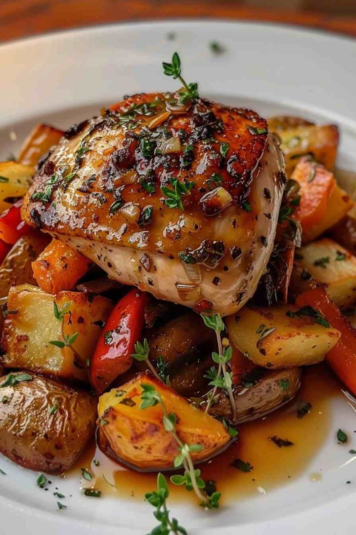 Roasted Garlic Herb Chicken with Potatoes