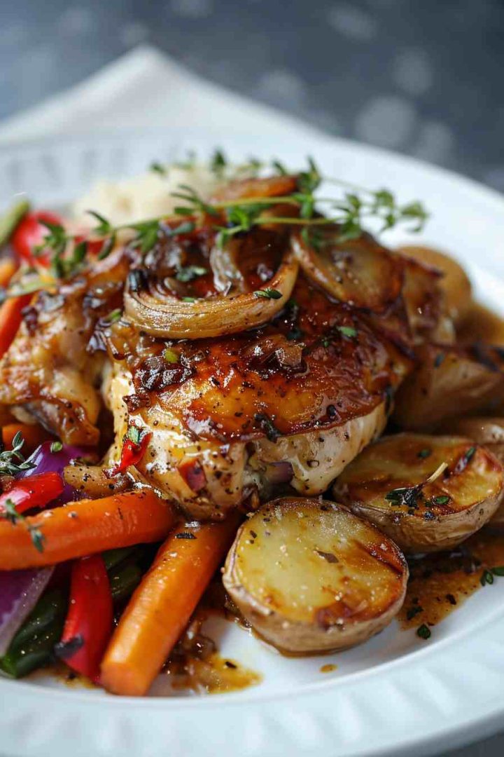 Roasted Garlic Herb Chicken with Potatoes