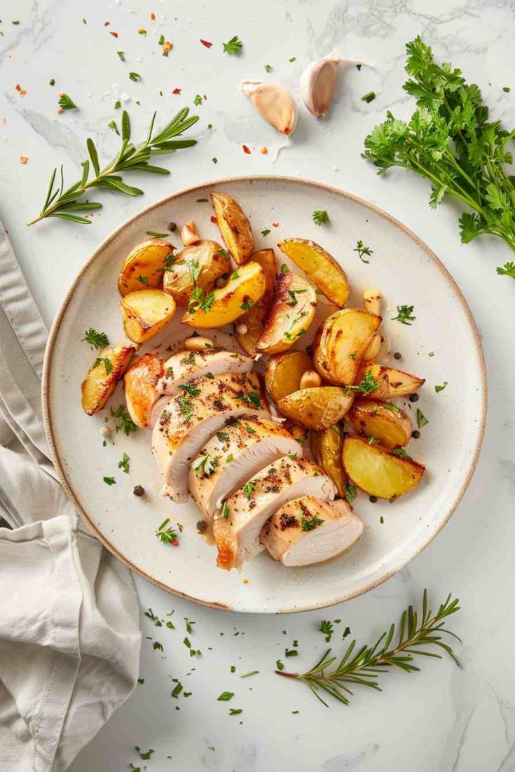 Roasted Garlic Herb Chicken with Potatoes