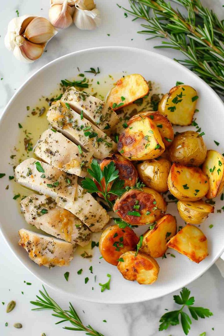 Roasted Garlic Herb Chicken with Potatoes