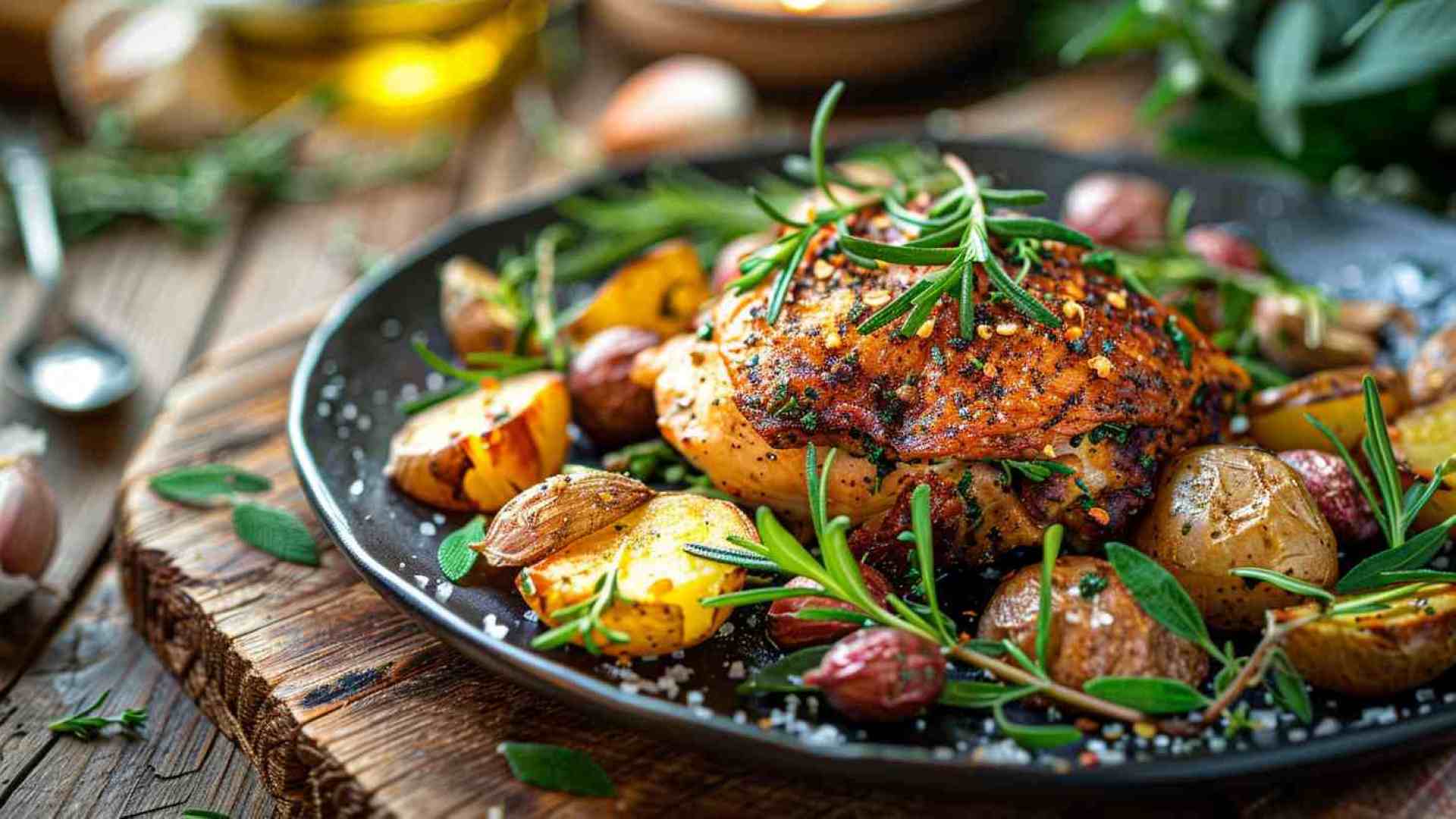 Roasted Garlic Herb Chicken with Potatoes (2)