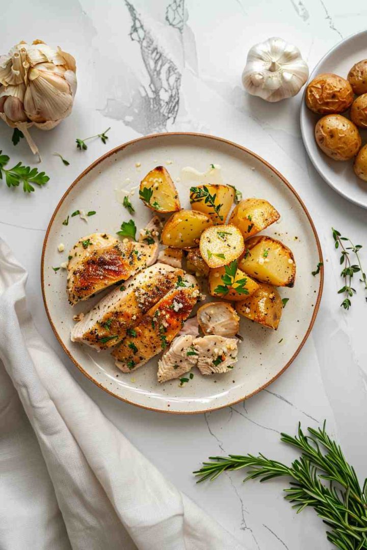 Roasted Garlic Herb Chicken with Potatoes