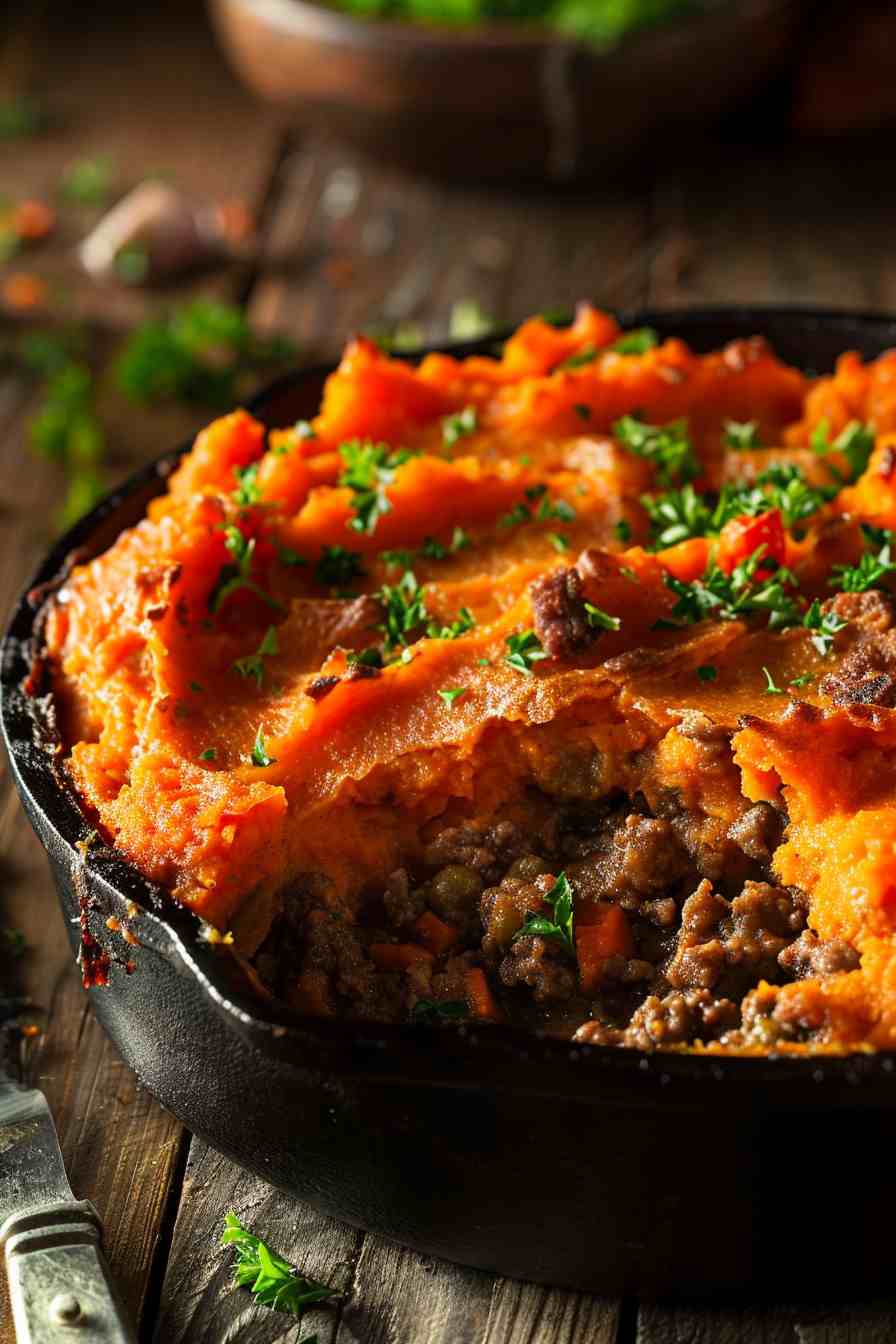 Savory Shepherd’s Pie with Sweet Potato Topping