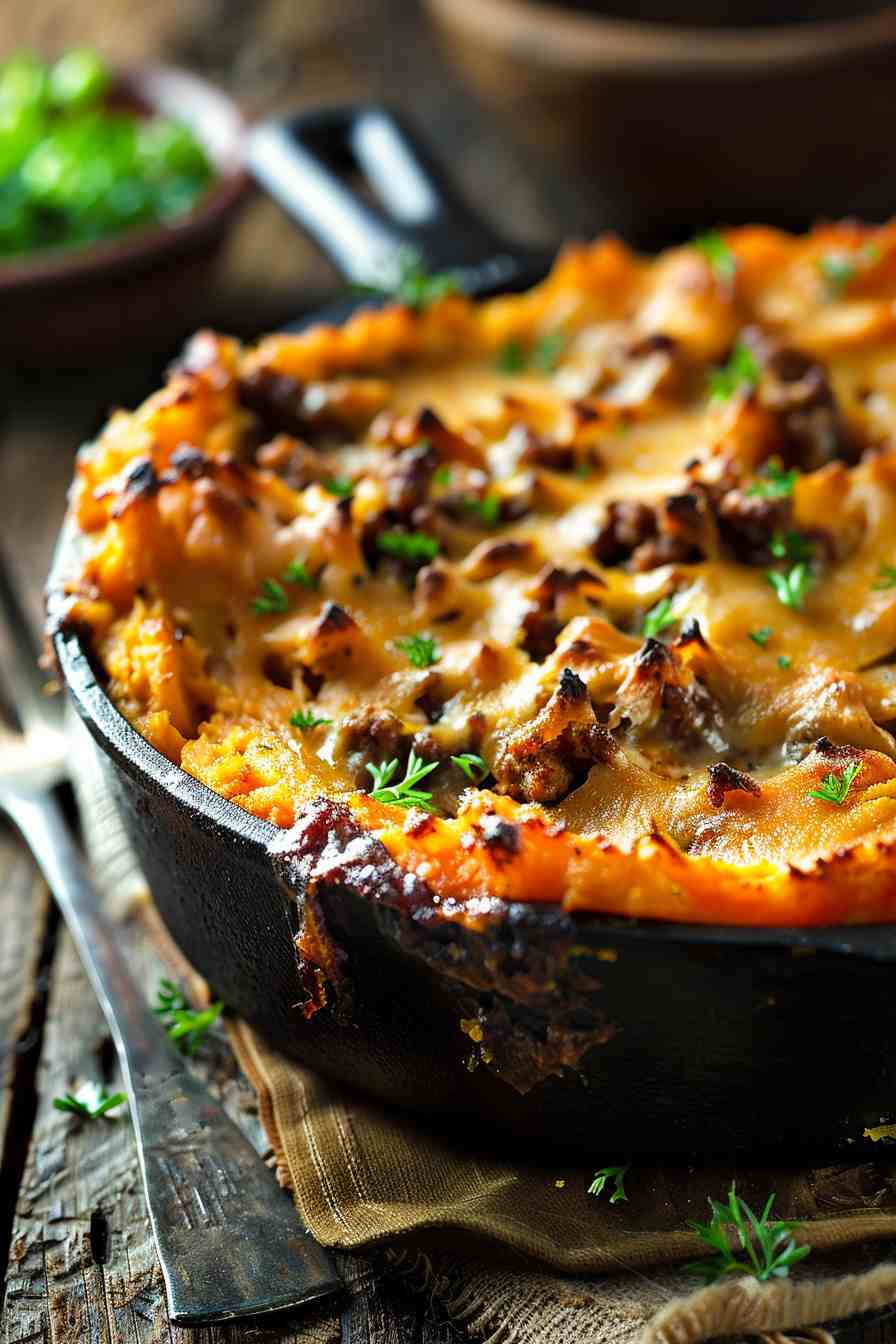 Savory Shepherd’s Pie with Sweet Potato Topping