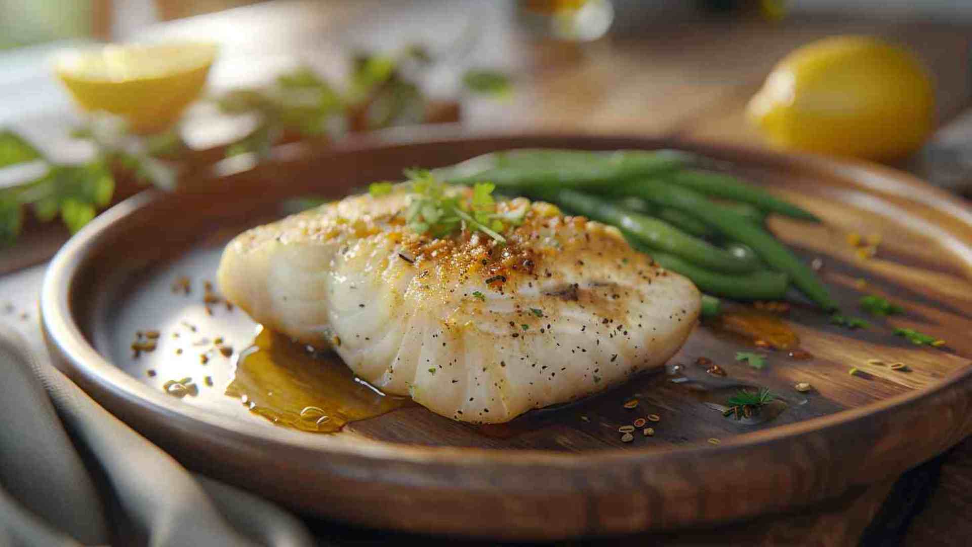 Garlic Herb Baked Cod with Green Beans