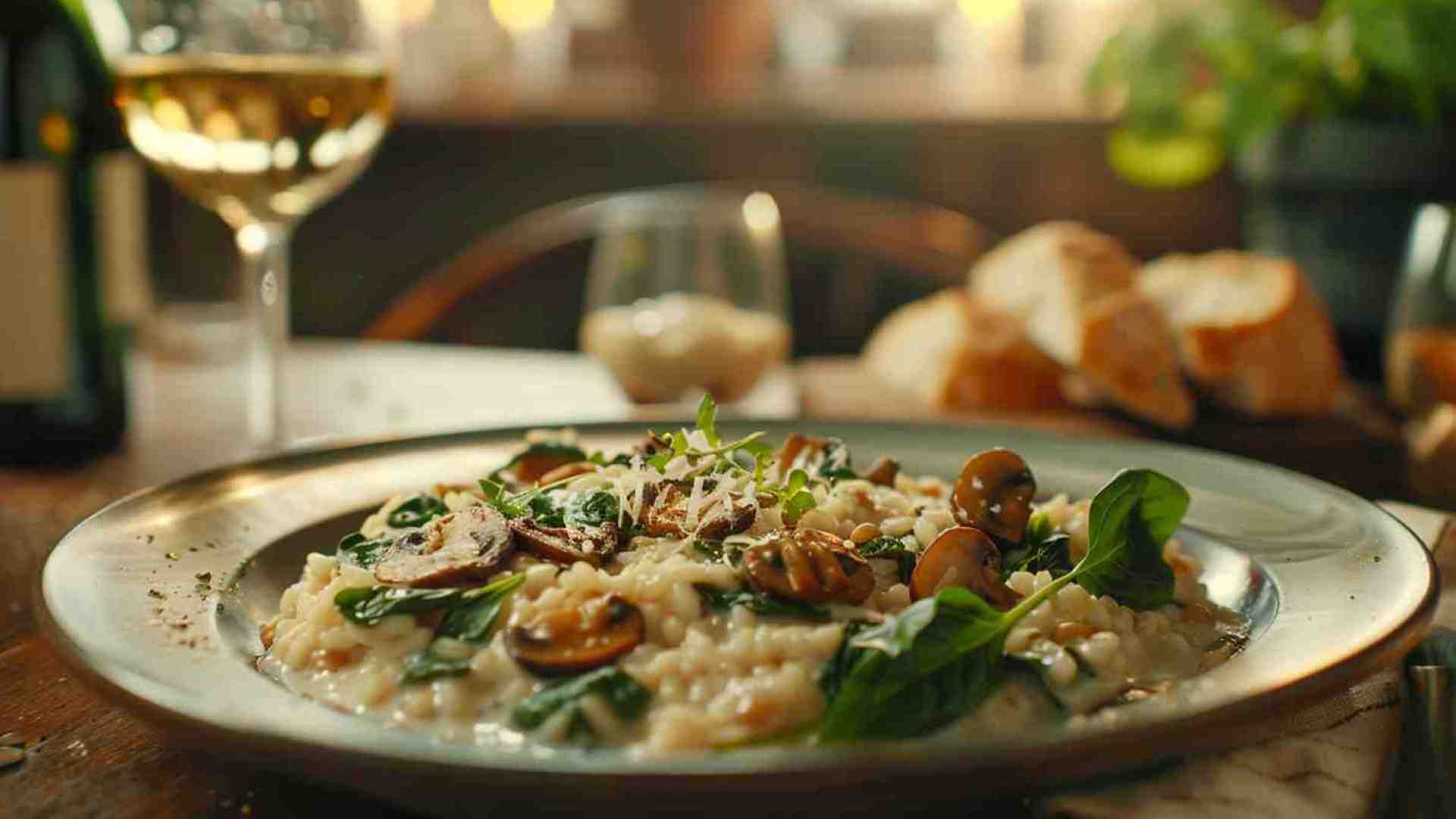 Creamy Mushroom and Spinach Risotto