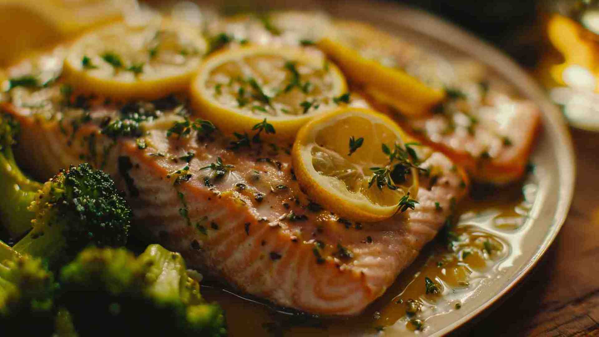 Baked Lemon Herb Salmon with Broccoli