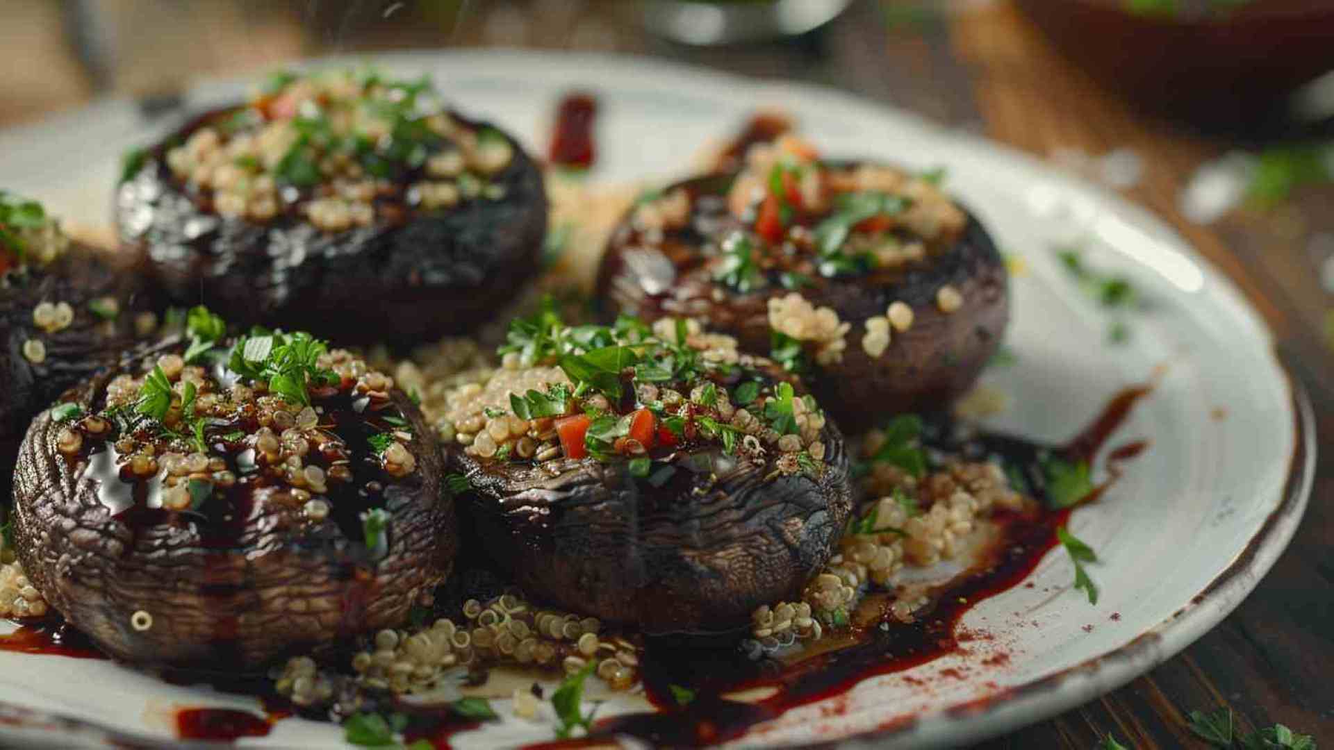 Grilled Portobello Mushrooms with Quinoa