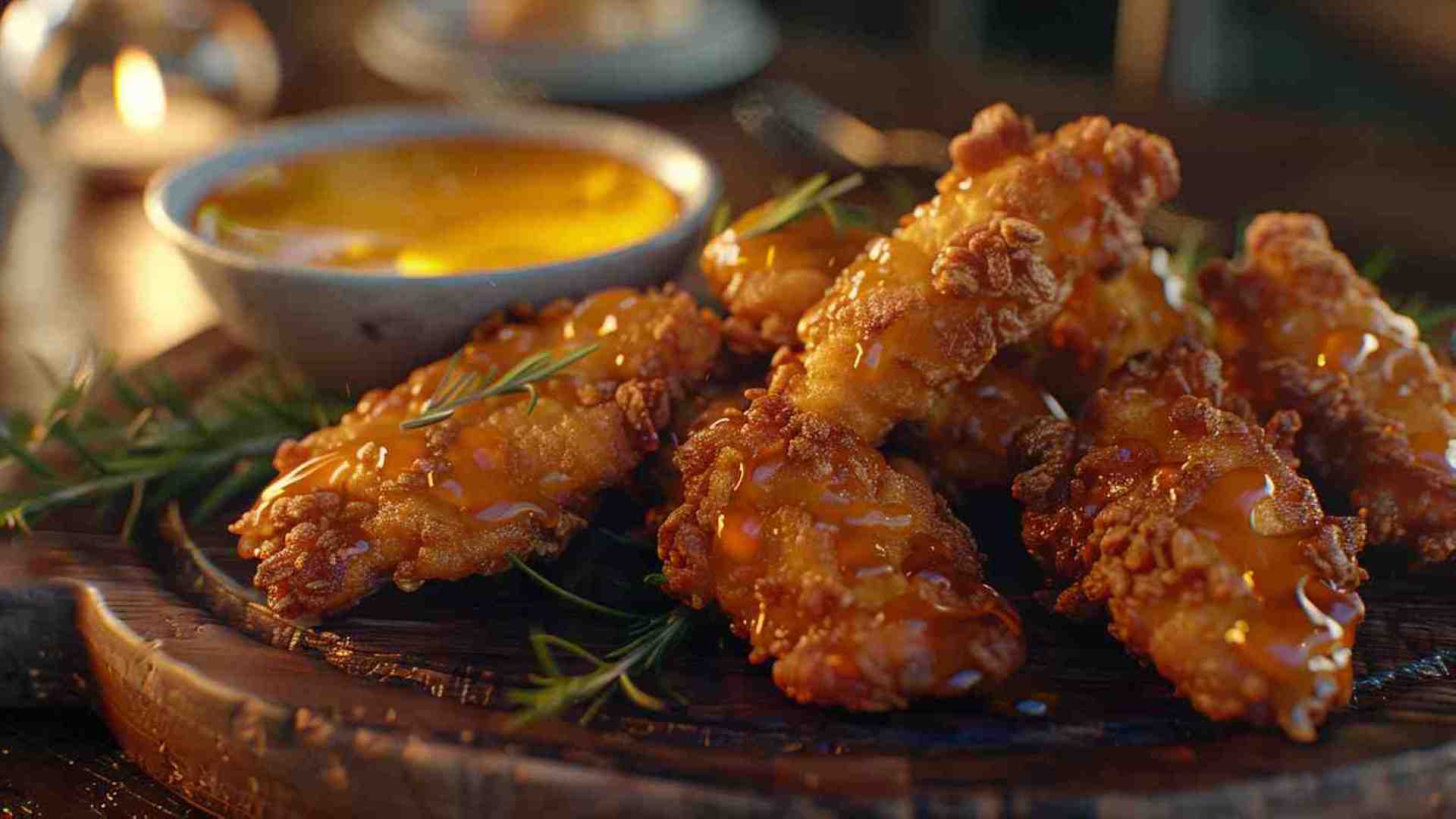 Crispy Chicken Tenders with Honey Dip