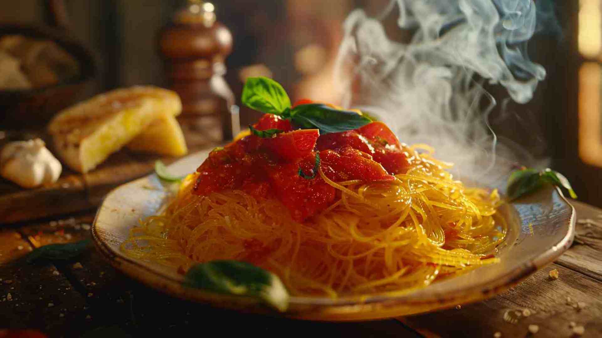 Spaghetti Squash with Tomato Basil Sauce