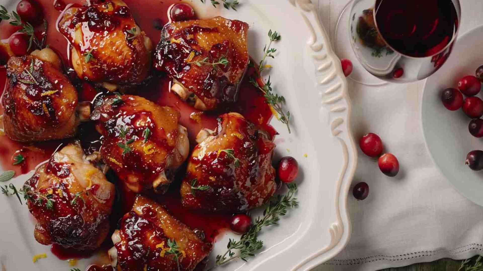 Cranberry-Glazed Roasted Chicken Thighs