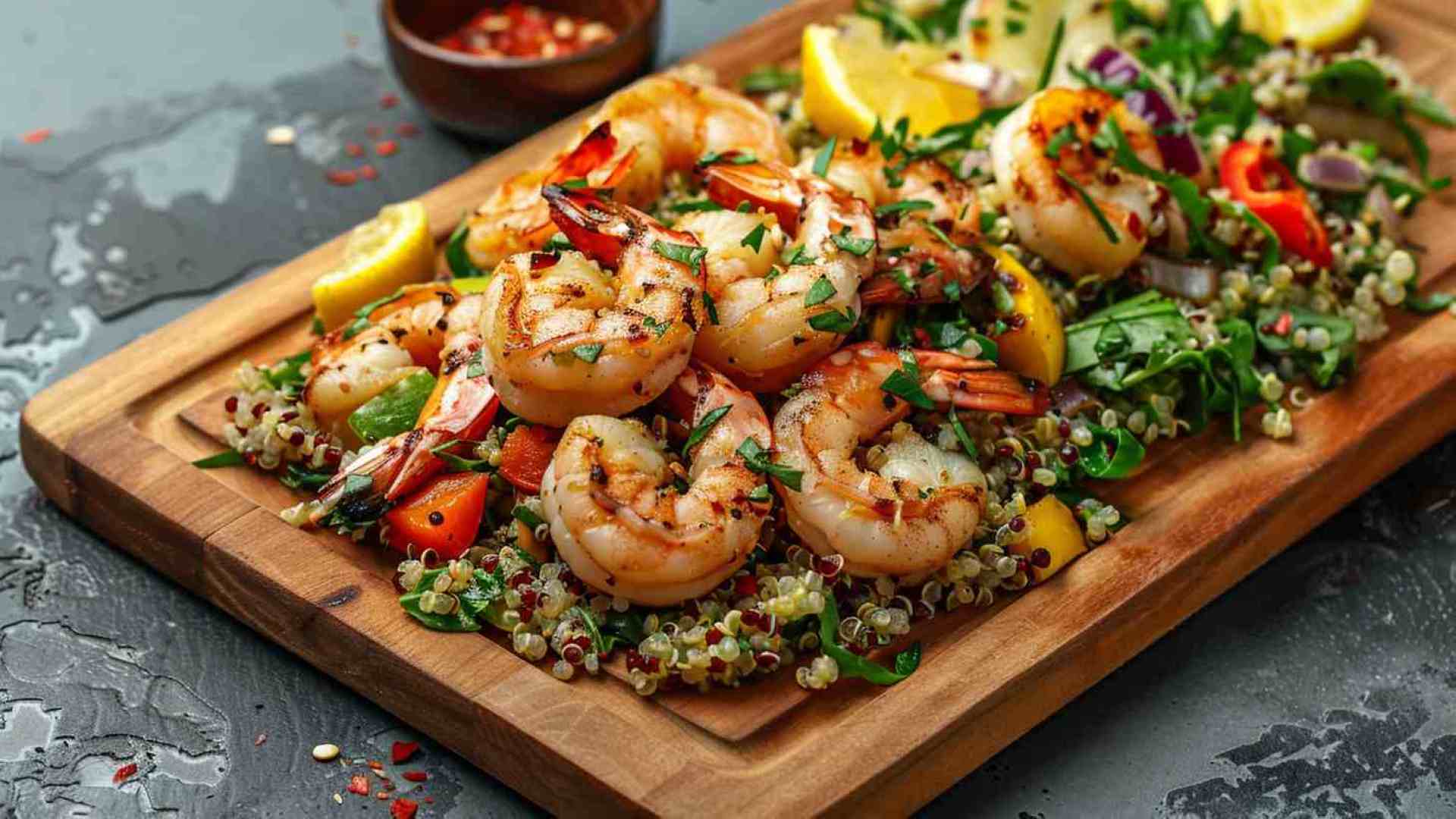 Zesty Lemon Garlic Shrimp with Quinoa Salad