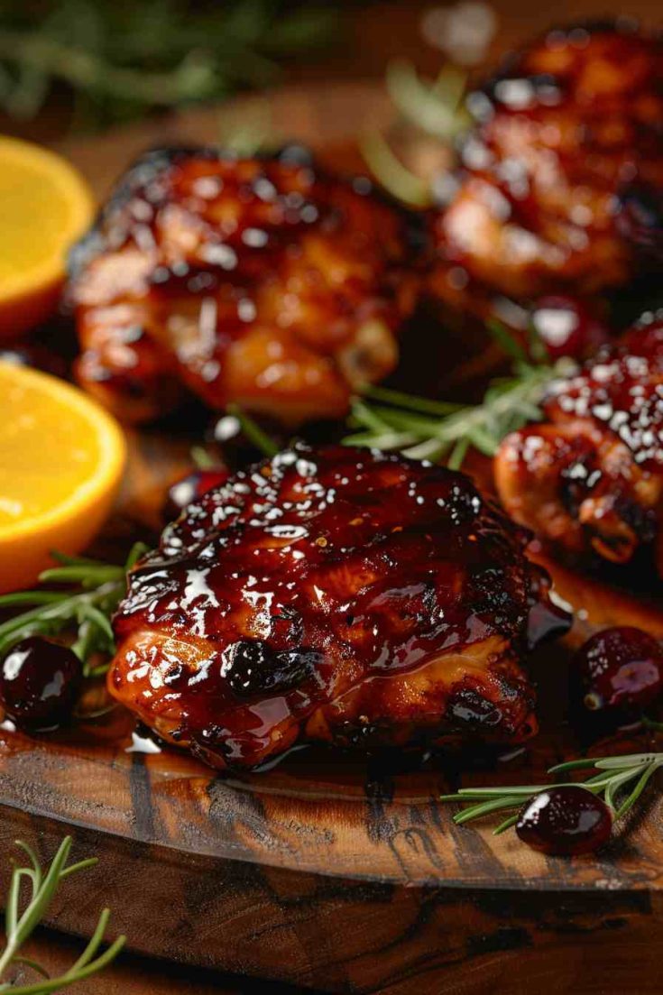 Cranberry-Glazed Roasted Chicken Thighs