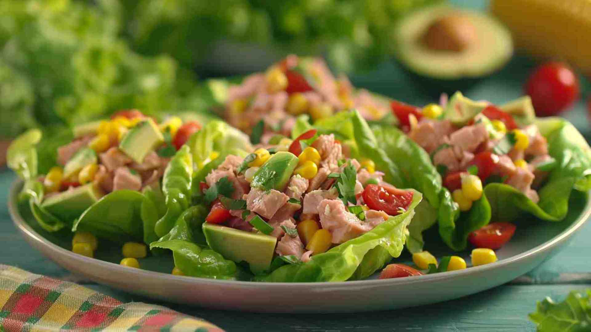 Avocado Tuna Salad Lettuce Wraps