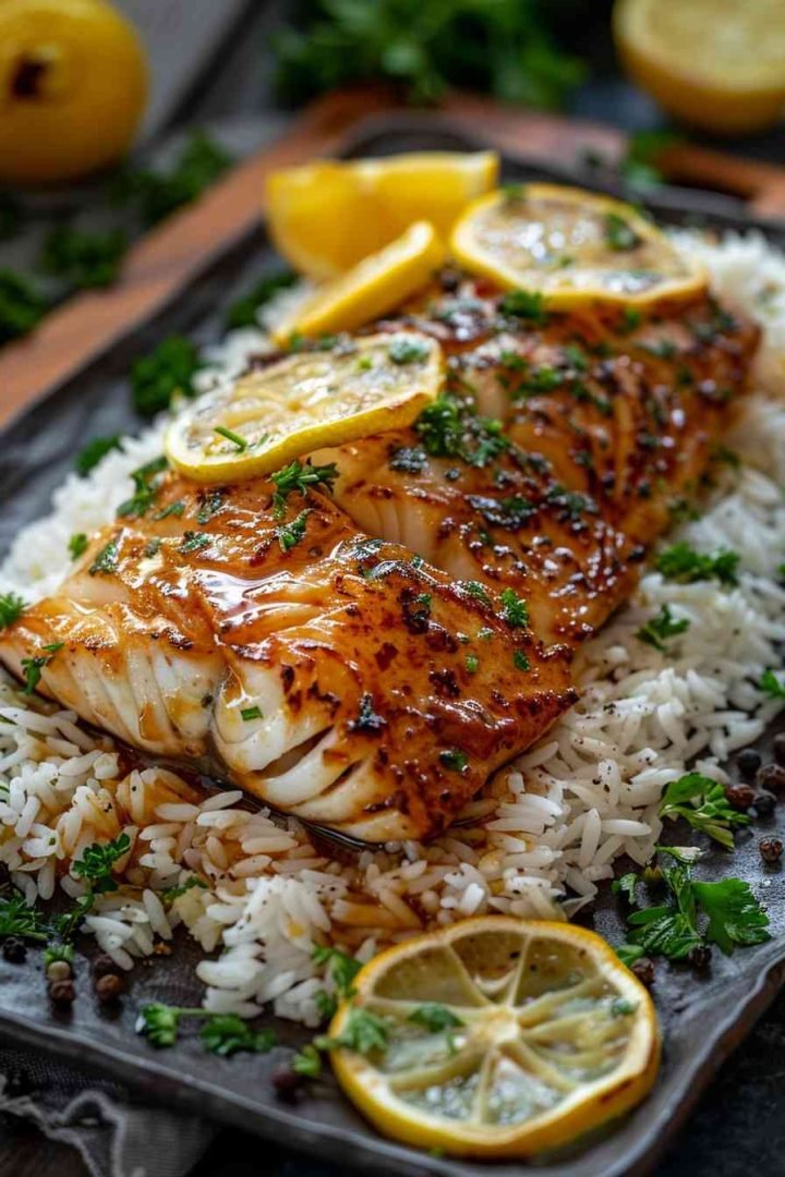 Cod Lemon Broccoli Rice Lemon Butter Cod with Rice