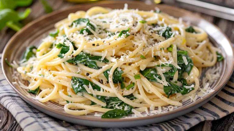 Creamy Garlic Pasta with Spinach