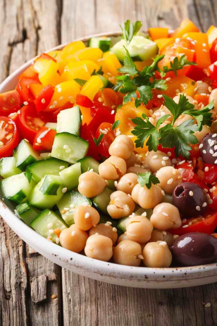 Mediterranean Chickpea Bowl with Tahini Dressing