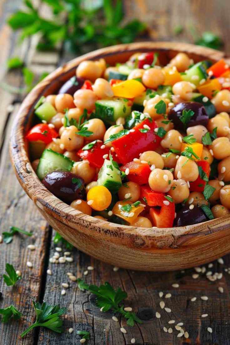 Mediterranean Chickpea Bowl with Tahini Dressing