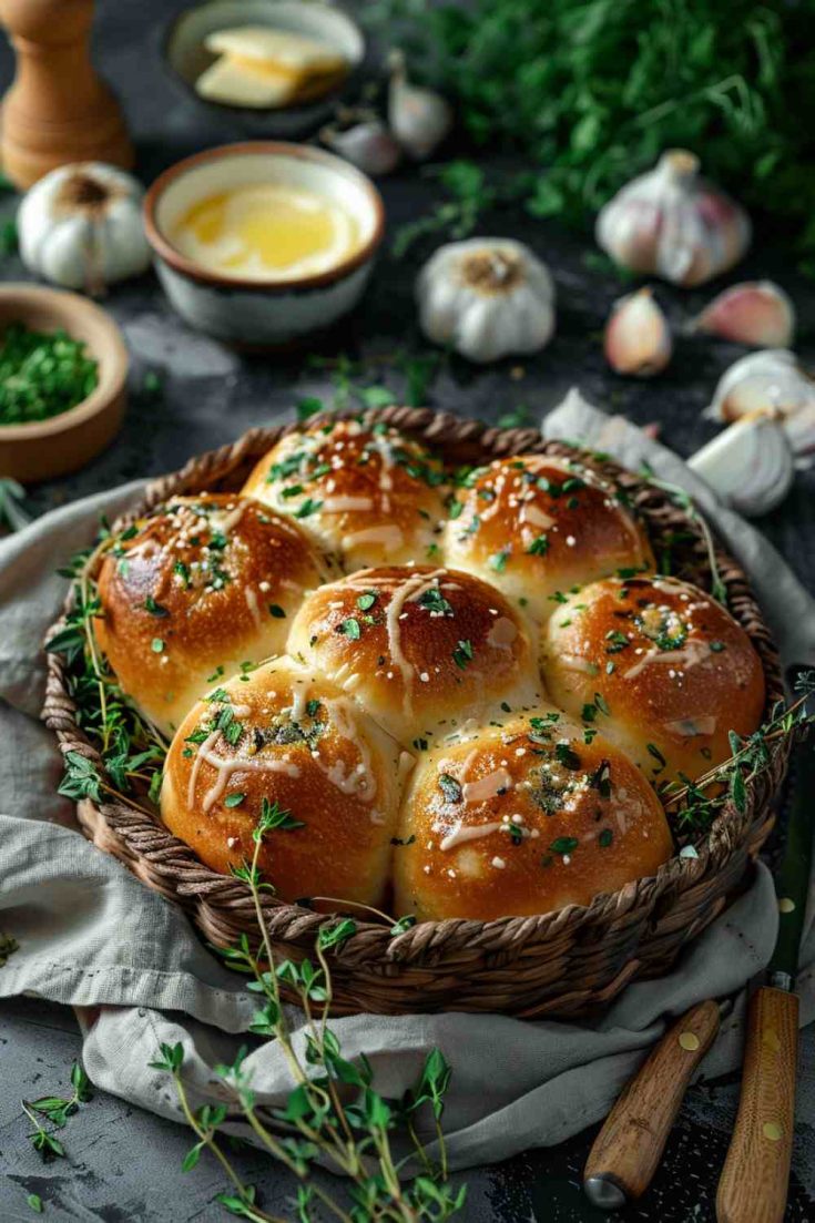 Buttery Garlic Dinner Rolls