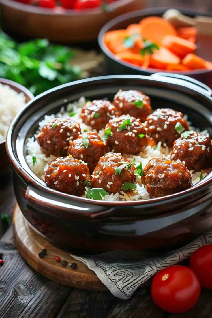 Crockpot Sweet and Sour Meatballs