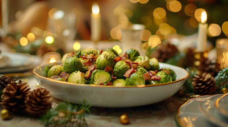 Festive Brussel Sprouts with Bacon
