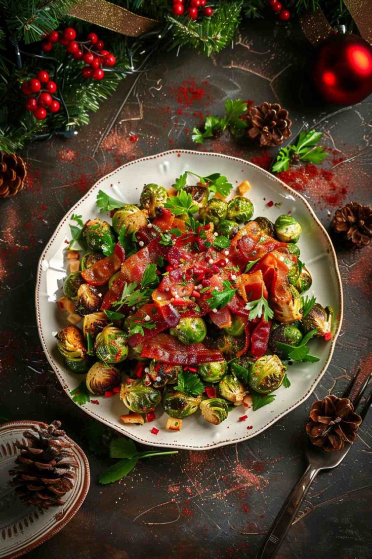 Festive Brussel Sprouts with Bacon