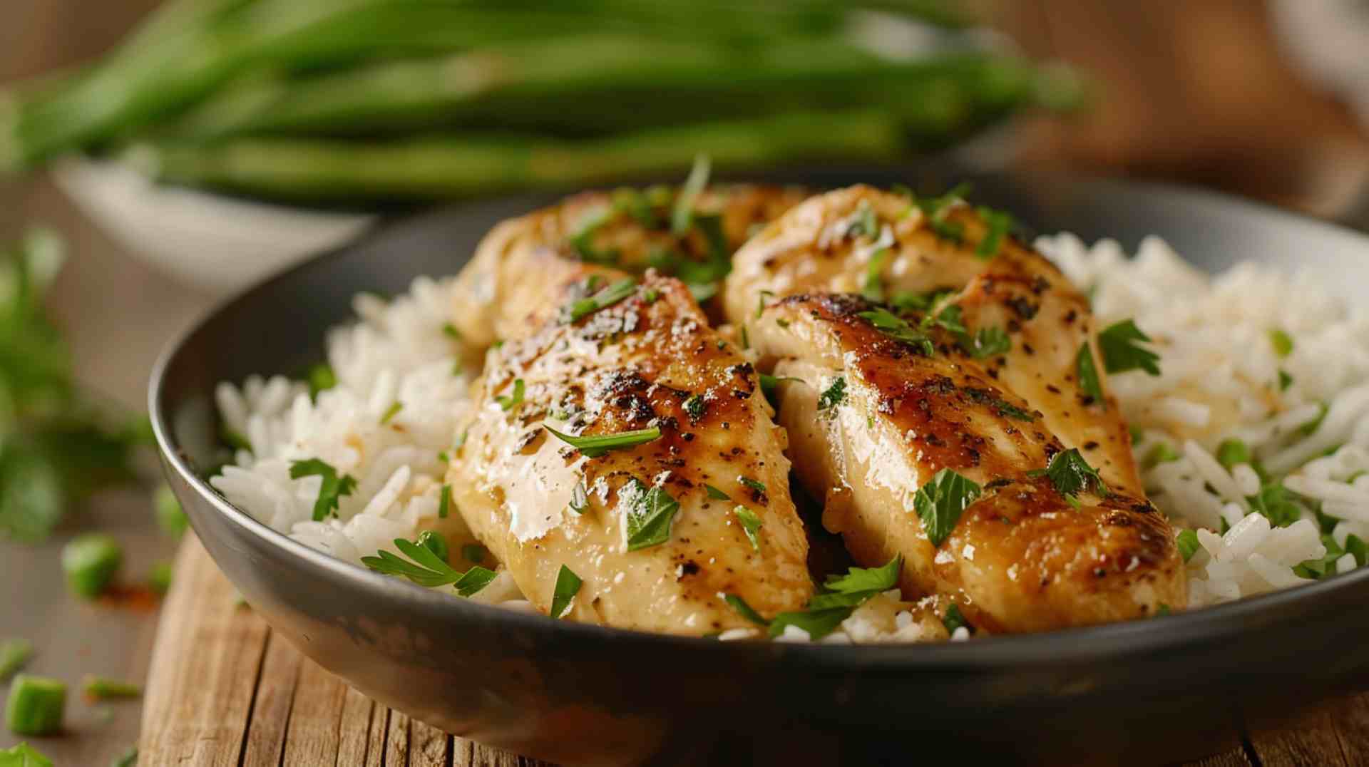 Garlic Butter Chicken Breasts with Rice