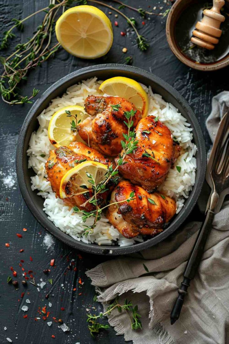 Garlic Butter Chicken Breasts with Rice