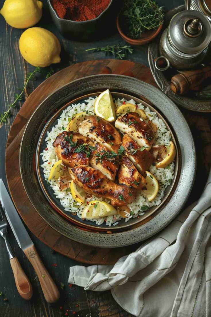 Garlic Butter Chicken Breasts with Rice