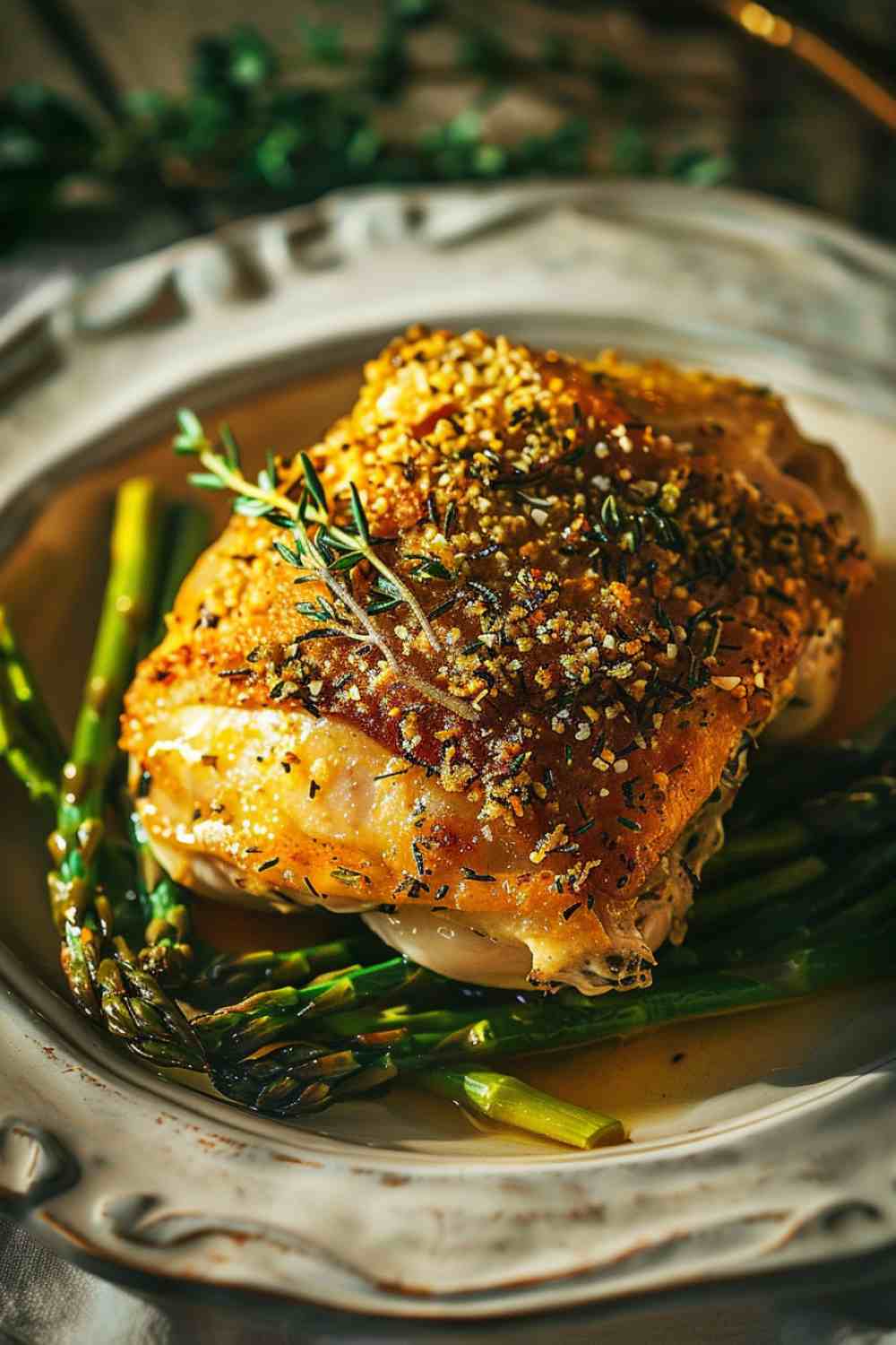 Herb-Crusted Chicken with Asparagus