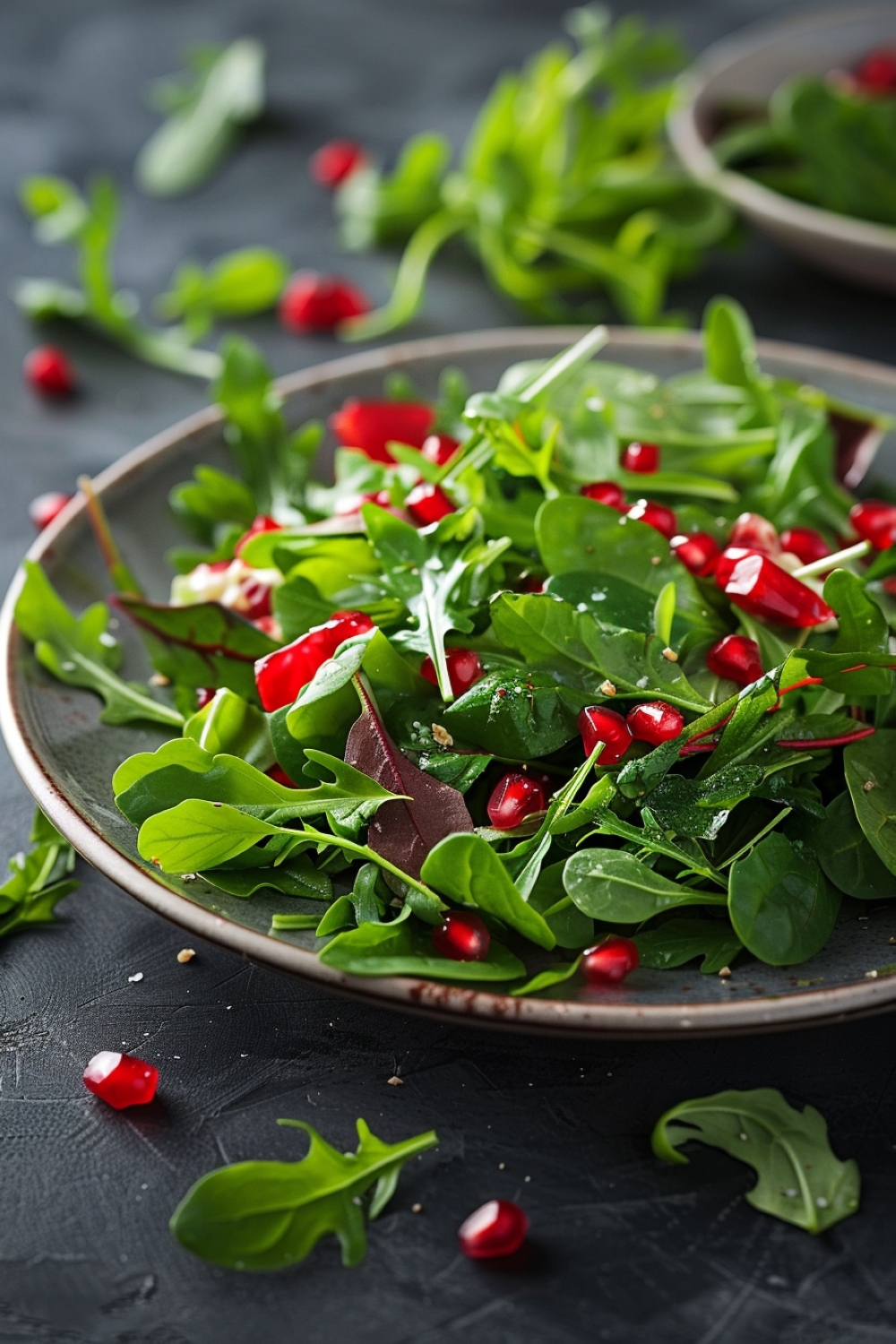 Mixed Greens Salad with Pomegranate Seeds