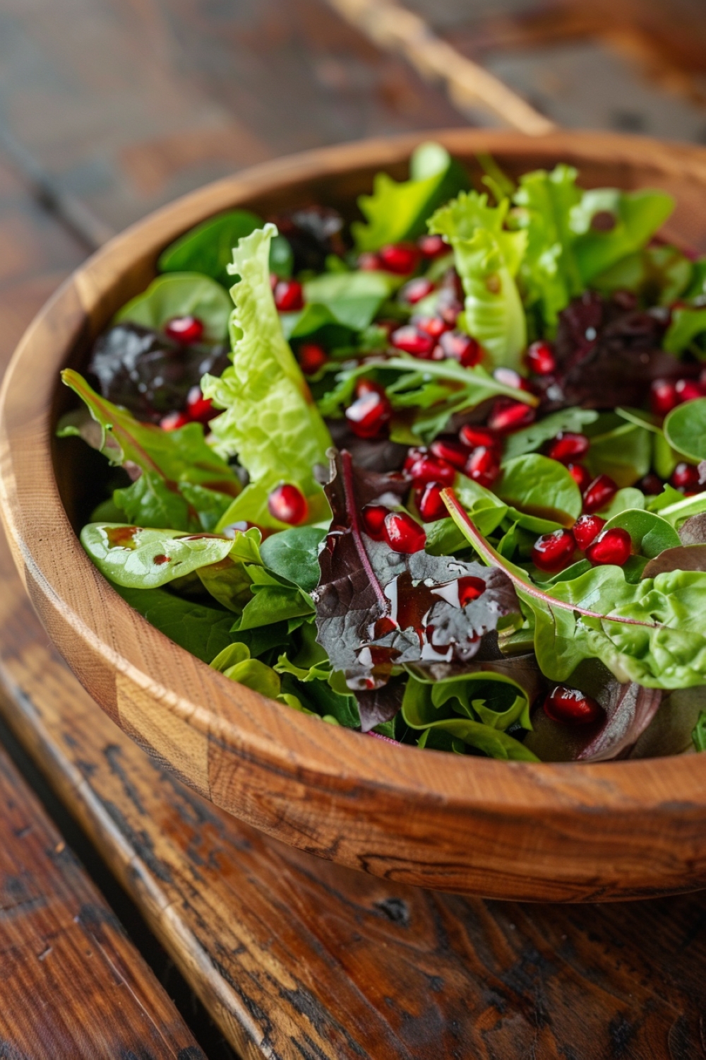 Mixed Greens Salad with Pomegranate Seeds