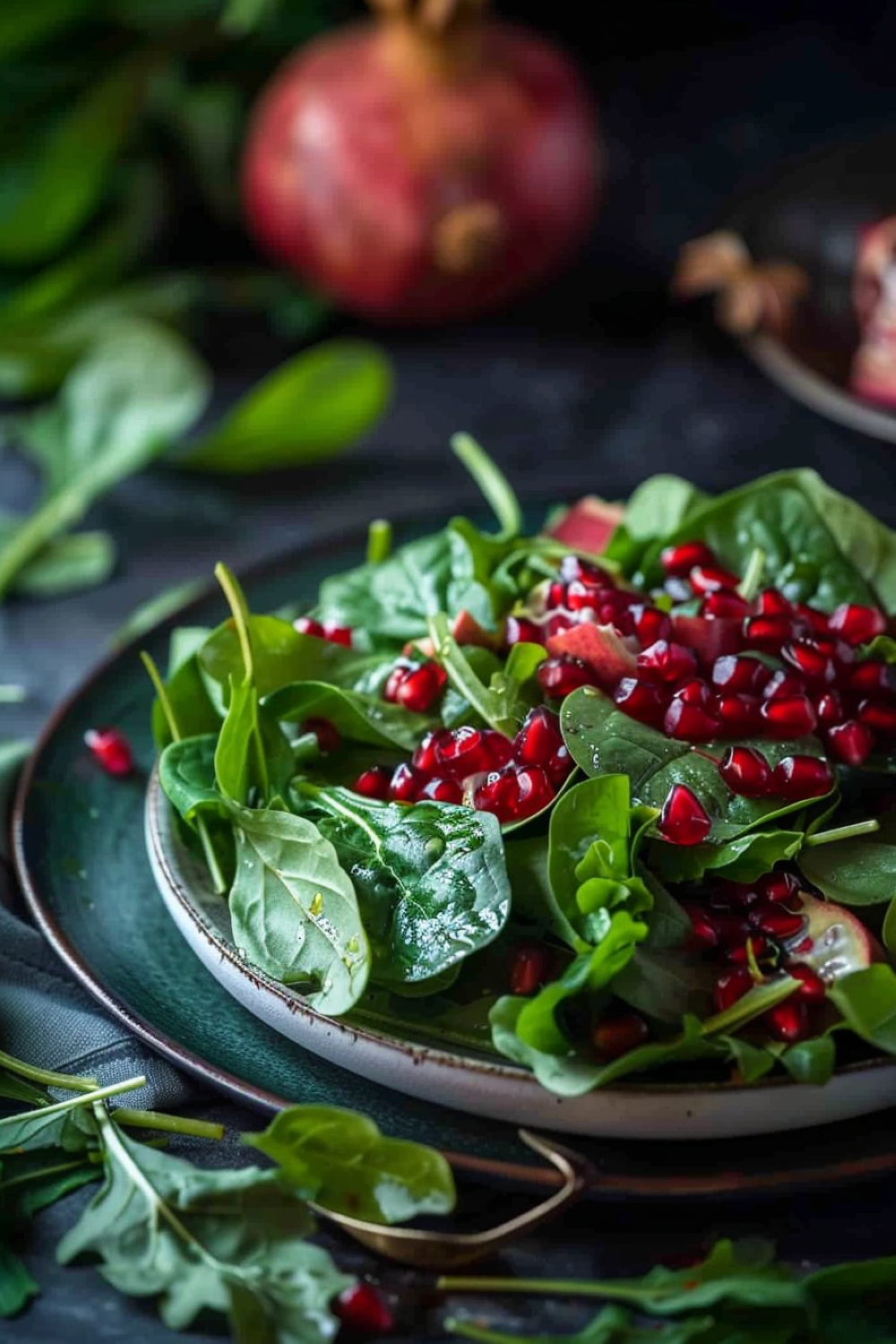 Mixed Greens Salad with Pomegranate Seeds