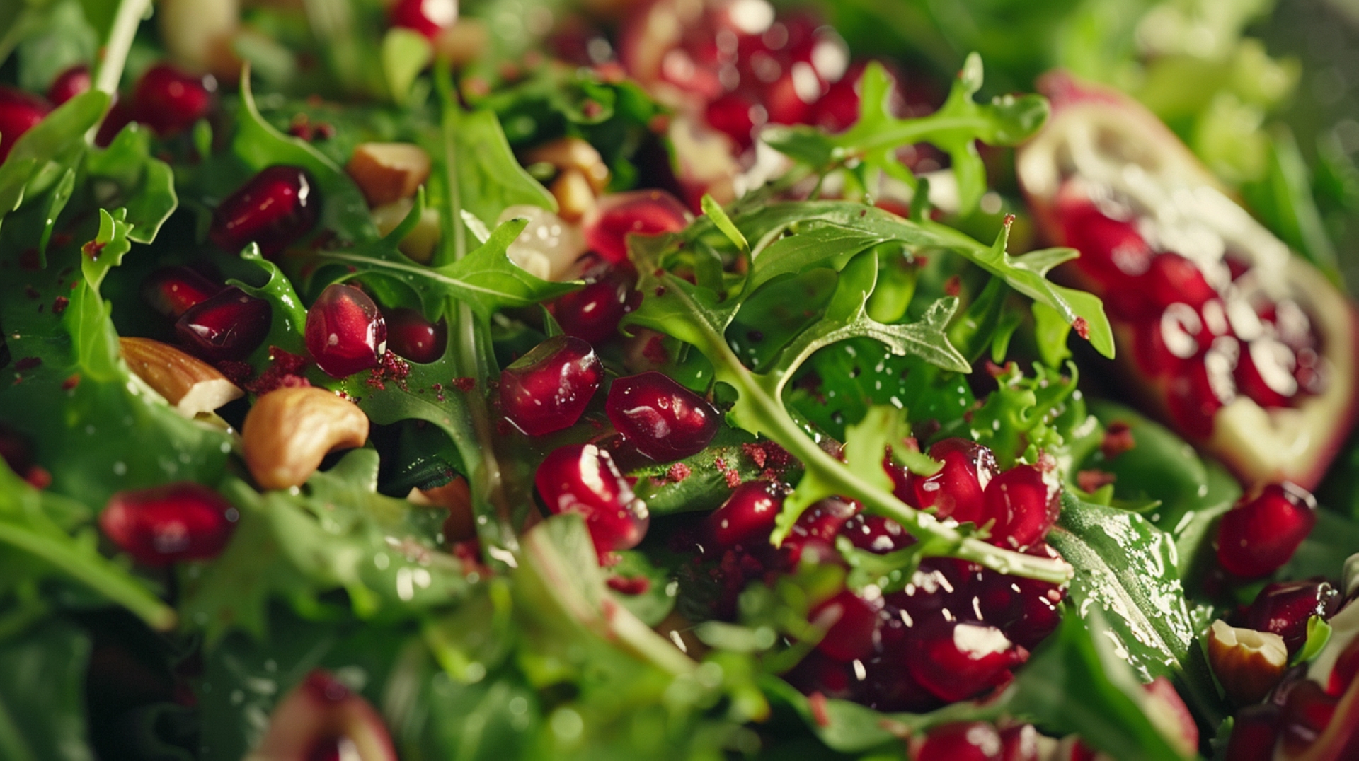 Mixed Greens Salad with Pomegranate Seeds