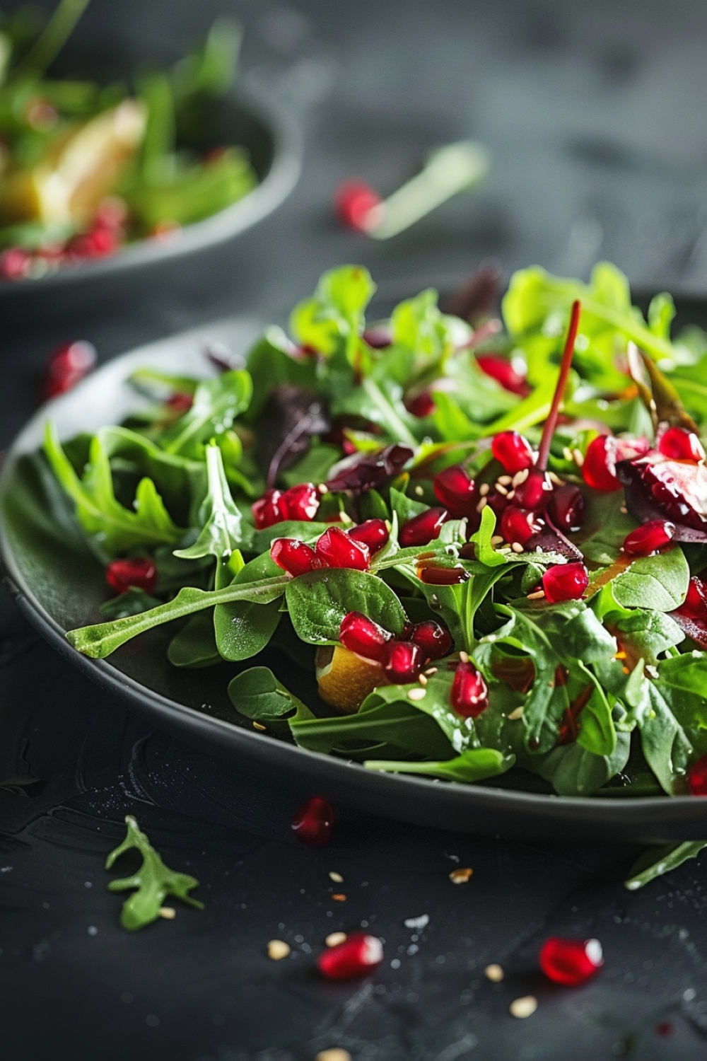 Mixed Greens Salad with Pomegranate Seeds