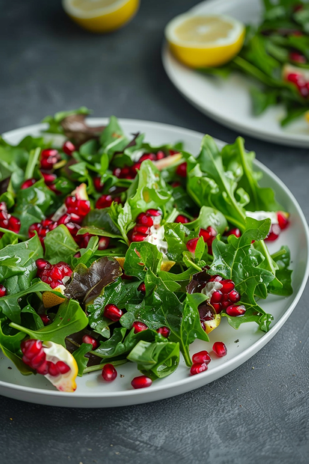 Mixed Greens Salad with Pomegranate Seeds