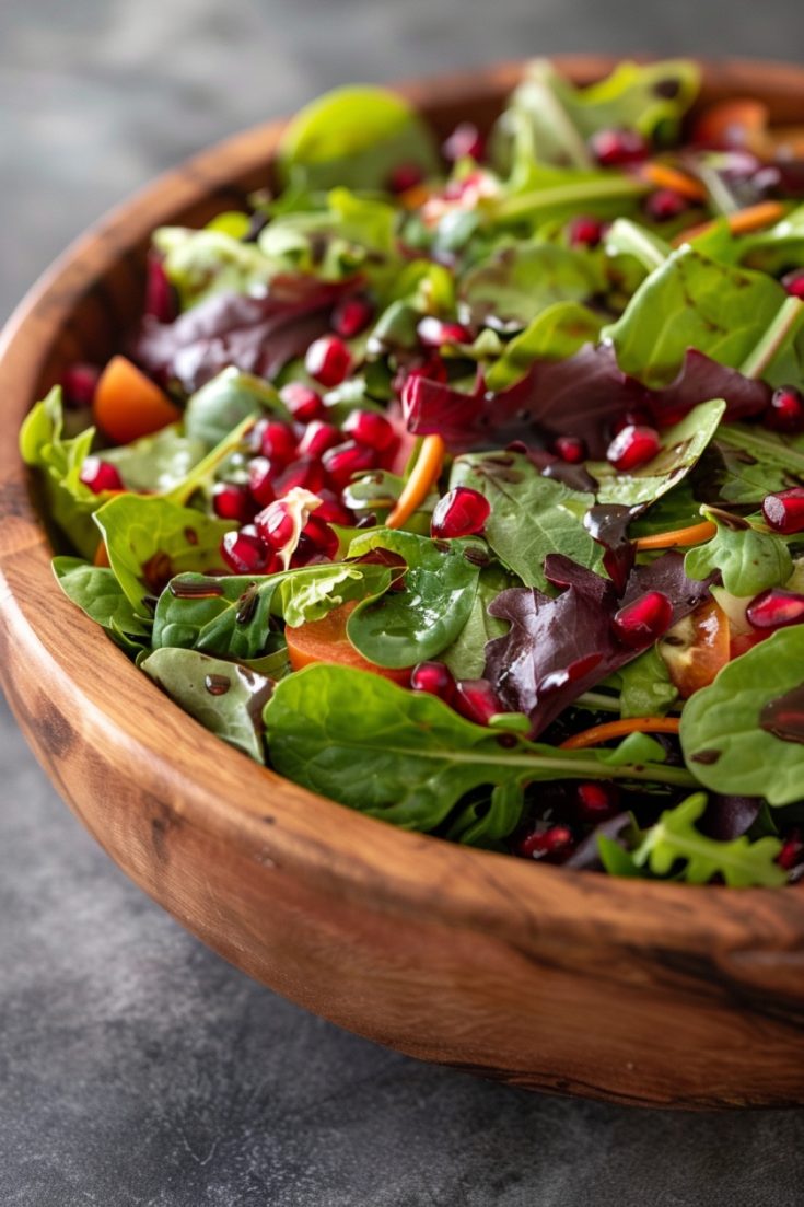 Mixed Greens Salad with Pomegranate Seeds