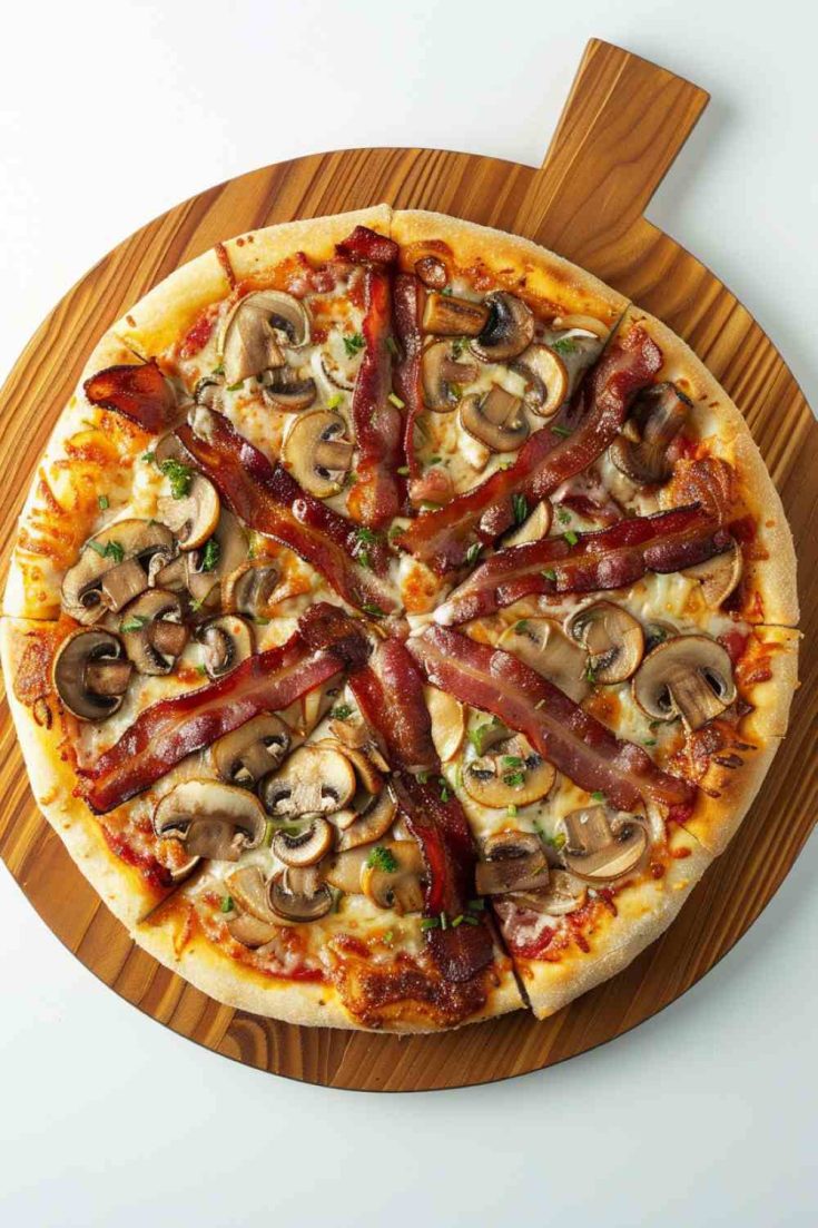 Mushroom and Bacon Pizza